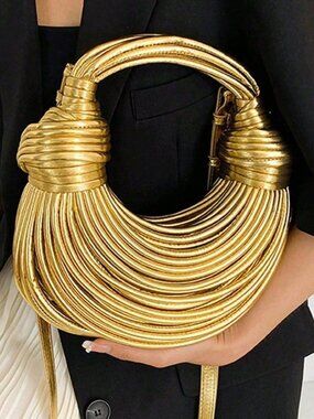 Gold Glamorous Women's Crossbody Handbag